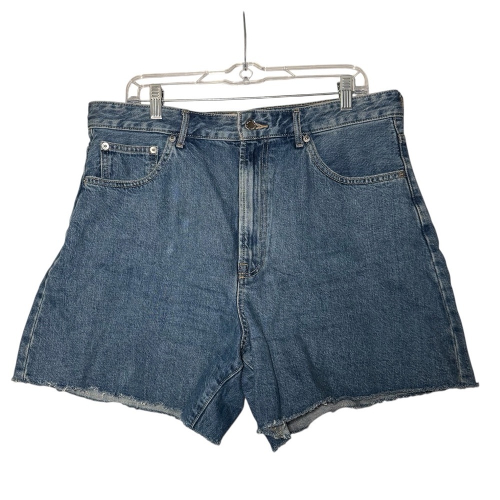 Everlane A-Line Denim Shorts Blue Wash Size 32 Jean Shorts Jorts Cotton